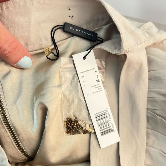 Elie Tahari NWT Parker sequined skirt in cotton seed size 2 - Picture 8 of 10